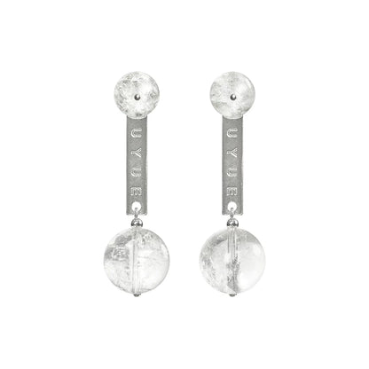 TUYUE natural white crystal energy node bead earrings- CAROLINE.