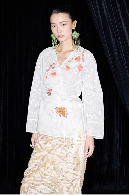 M essential Ma Kai designer Jinghui embroidered fabric upright structure long skirt - WINDA.