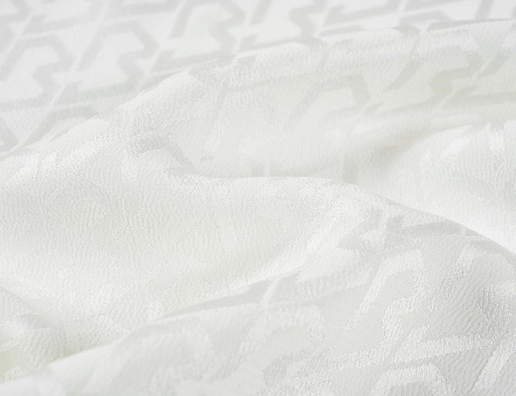 COMME MOI Lv Yan designer summer women's fashion simple white jacquard straight-leg pants - ADDISON.