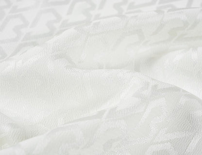 COMME MOI Lv Yan designer summer women's fashion simple white jacquard straight-leg pants - ADDISON.