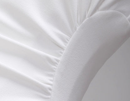 WANGXO | Boat Neck Cinched Waist & Flowing Umbrella Hem Dress  MARCELINE.