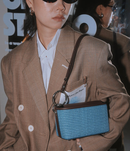 IUBALLET Elegant Woven Small Square Bag - YELLOW.