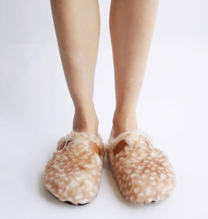 B-FEI fur handmade flat half flip-flops-YUJI.