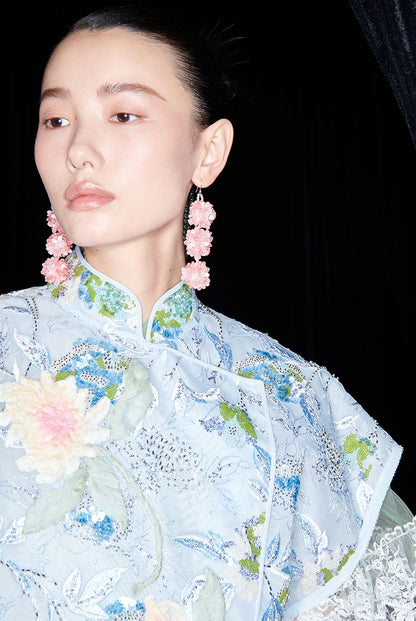 M essential Mackay designer Jiyi embroidery silk hand-dyed embroidered maxi dress - BAM.