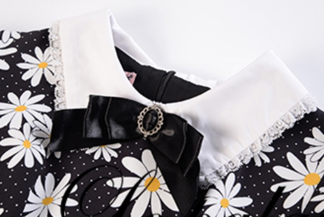 Le Palais Vintage   Doll Puff Sleeve Cinched Waist Dress-FANA