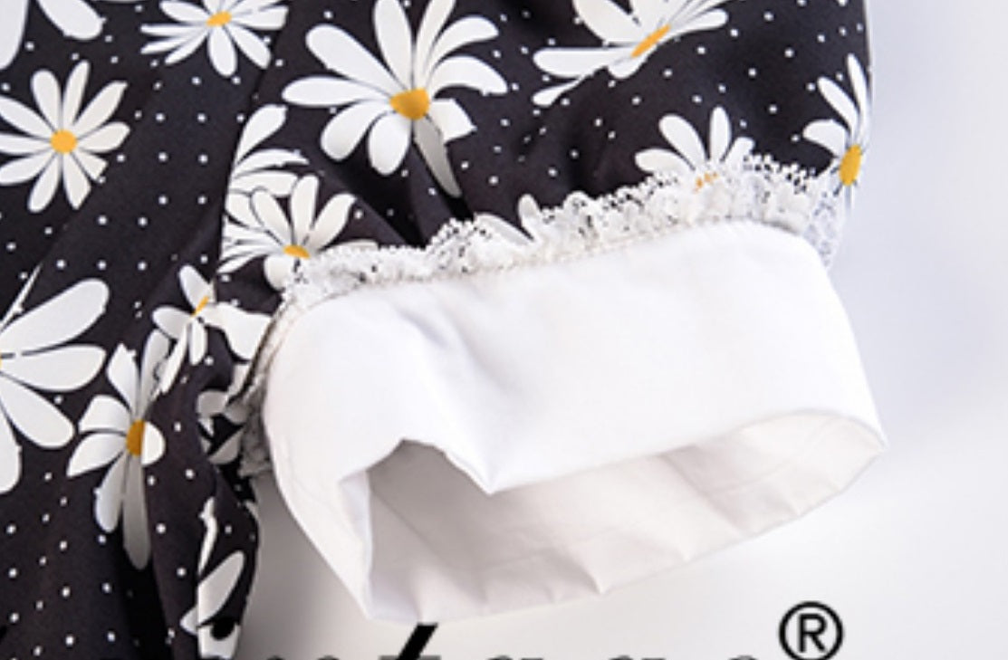 Le Palais Vintage   Doll Puff Sleeve Cinched Waist Dress-FANA