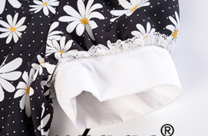 Le Palais Vintage   Doll Puff Sleeve Cinched Waist Dress-FANA