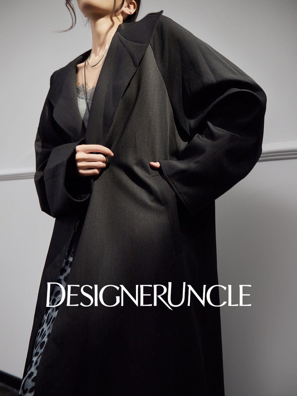 DGU|Matte Gray Trench Coat Satin Fashion High-end Loose Slimming Mid-Length Jacket - Antonia.