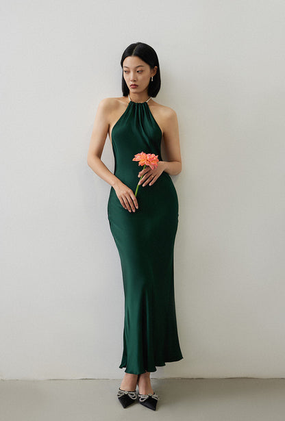 GOUDIN elegant low back slip dress -ZOFIA.