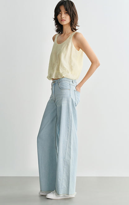 COMME MOI  summer women's gentle and elegant bubble vest shirt - NATE.