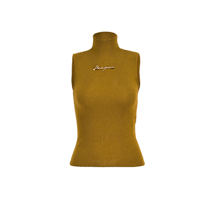 YES BY YESIR  Ribbed texture turtleneck knitted vest - GLORY.