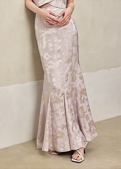 HECO Jacquard Fishtail High Waist Red Purple White Skirt Women - GRAVITY.