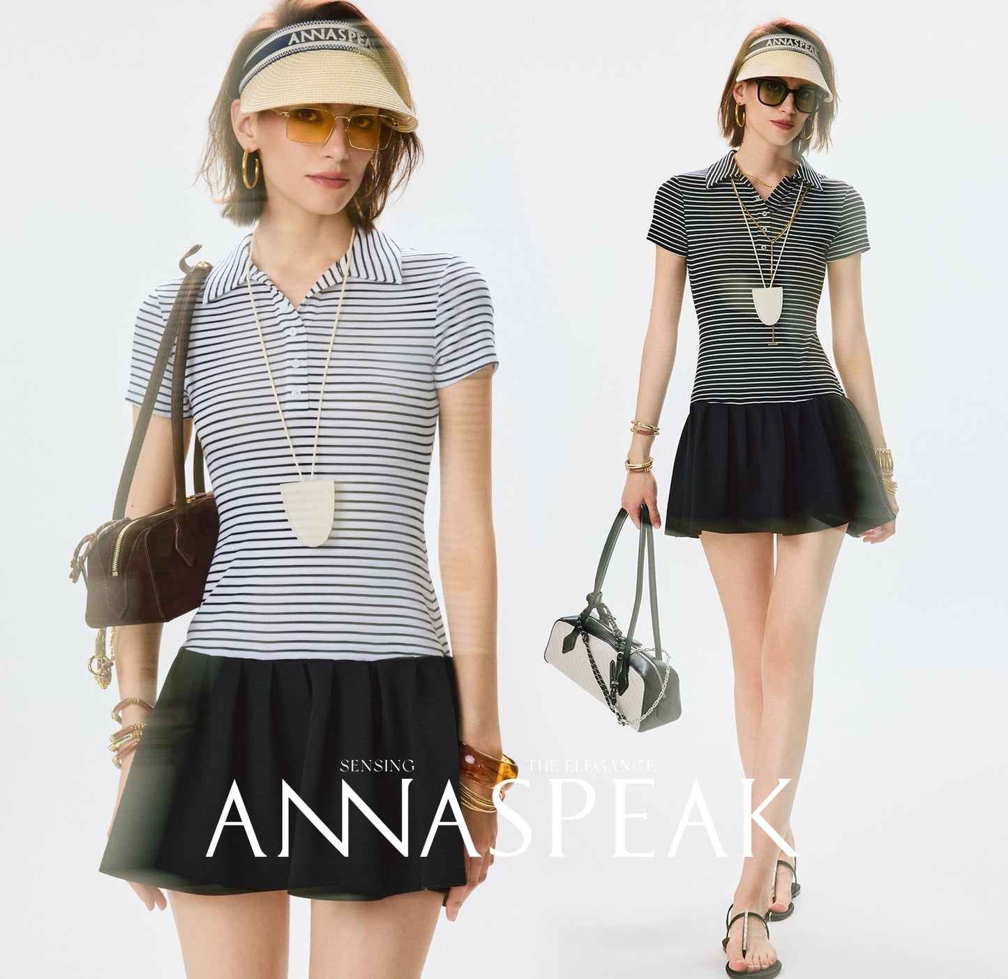 ANNASPEAK  POLO collar dress-RICO.
