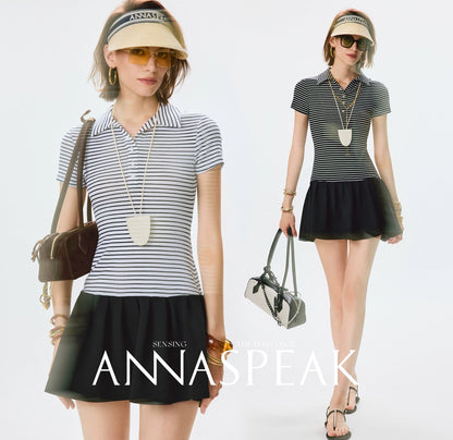 ANNASPEAK  POLO collar dress-RICO.