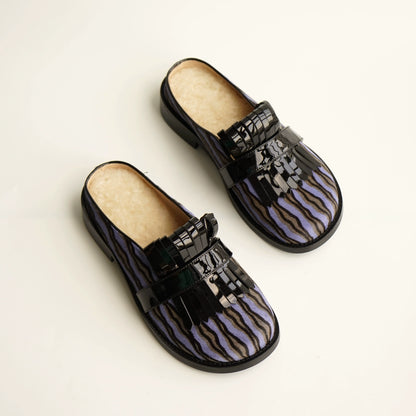 B-FEI horsehair slip-on shoes-GOJO.