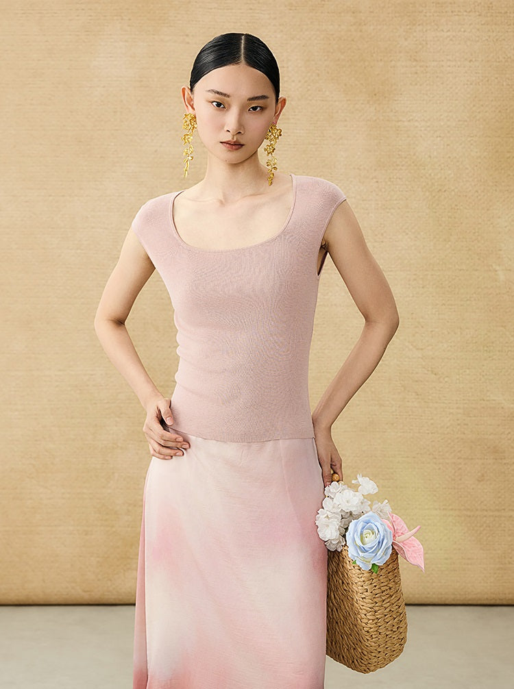 HECO Chinese U-neck Shoulder Top Early Summer Popular Cool Wear - MART.