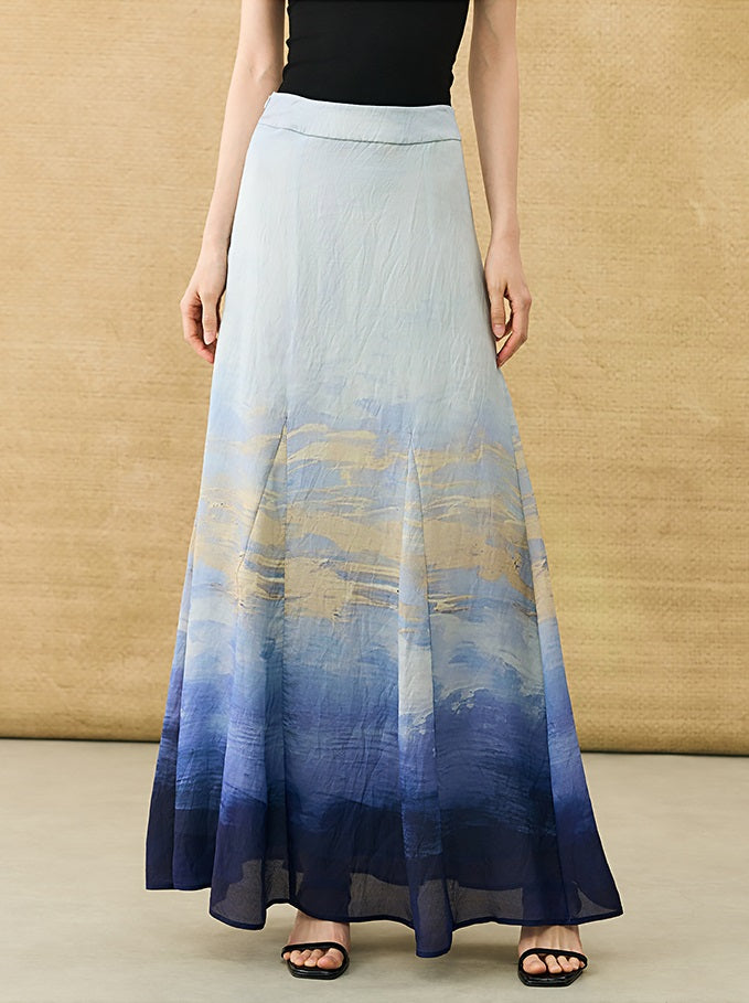 HECO Chinese Atmosphere Summer Drape Elegant Straight Skirt - MUSC.