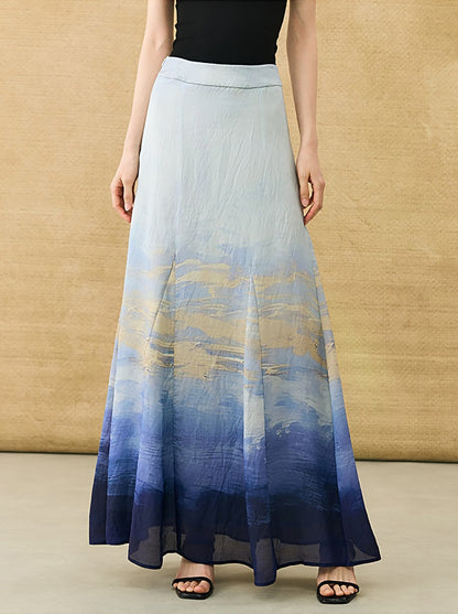 HECO Chinese Atmosphere Summer Drape Elegant Straight Skirt - MUSC.