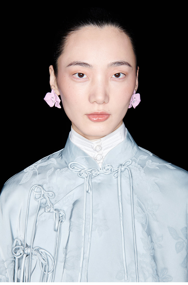 M essential Mackay designer pastel bue disc button placket shirt pant top set - sept.