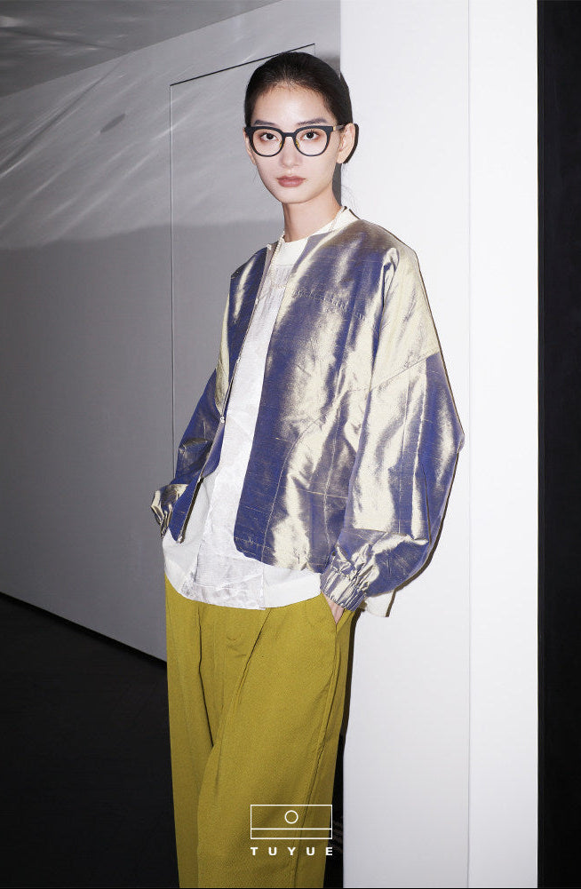 TUYUE mulberry silk silhouette casual jacket cardigan- MARS.