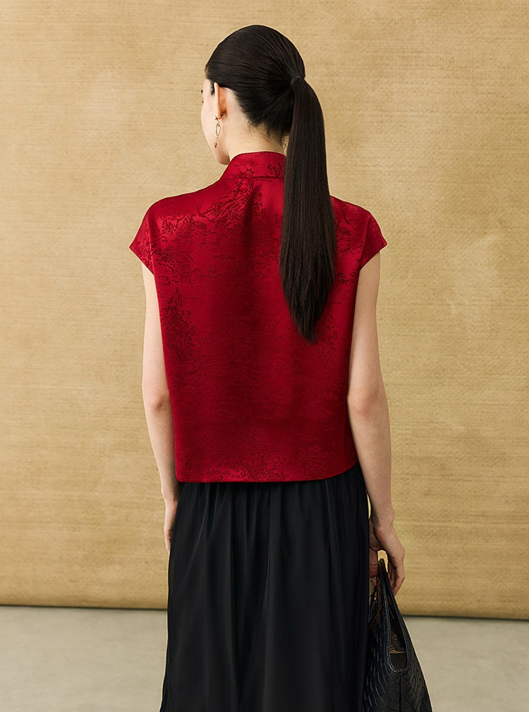 HECO Chinese Acetate Jacquard Short Sleeve Shirt - NIBE.
