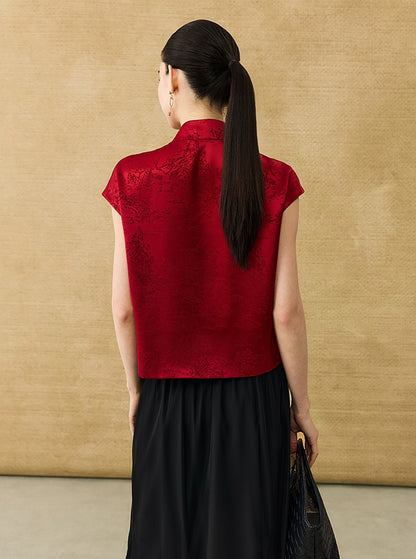 HECO Chinese Acetate Jacquard Short Sleeve Shirt - NIBE.