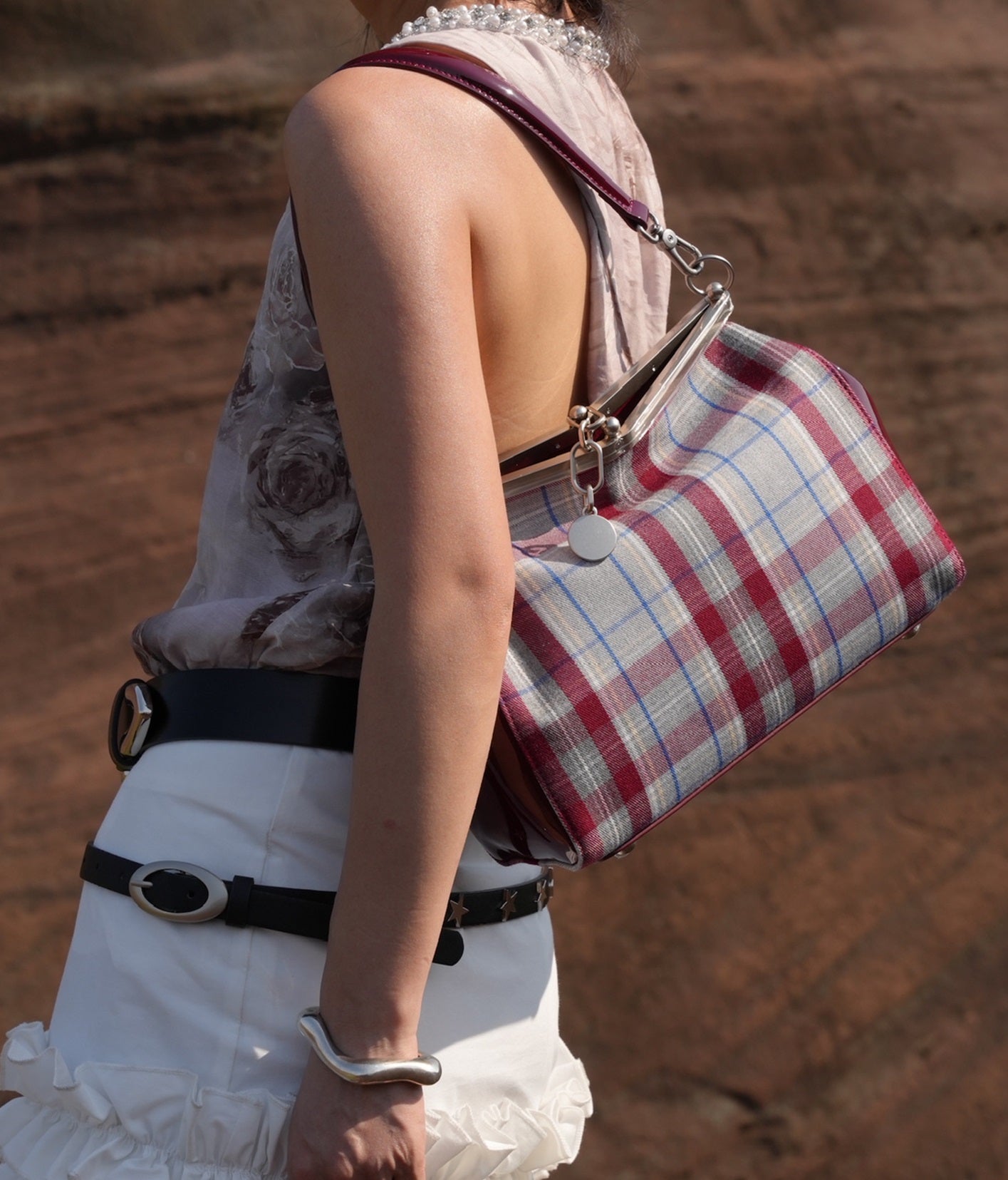 IUBALLET Steam Code Plaid Underarm Vintage Style Commuter Bag - ACHING.