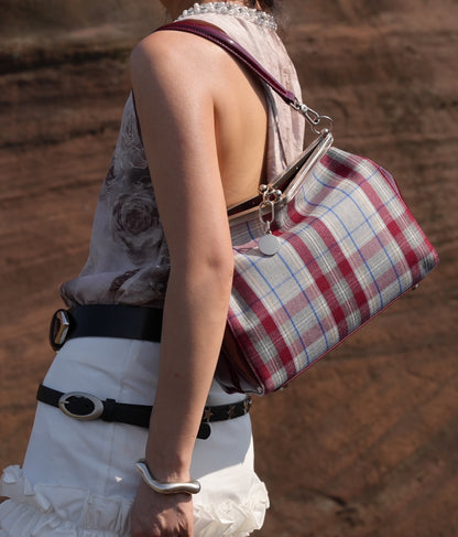 IUBALLET Steam Code Plaid Underarm Vintage Style Commuter Bag - ACHING.