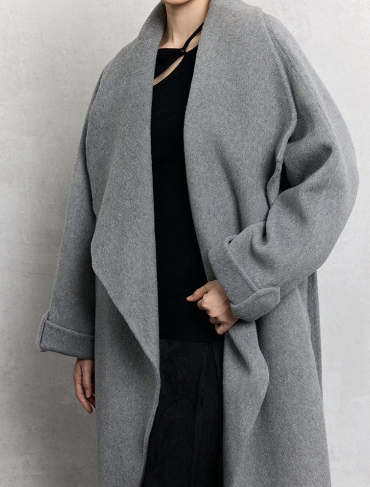 HECO Winter Thickened Warm Lapel Double-sided Woolen Long Wool Coat - loyal.