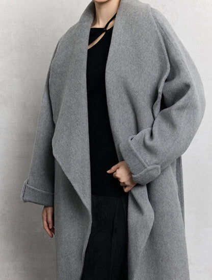 HECO Winter Thickened Warm Lapel Double-sided Woolen Long Wool Coat - loyal.