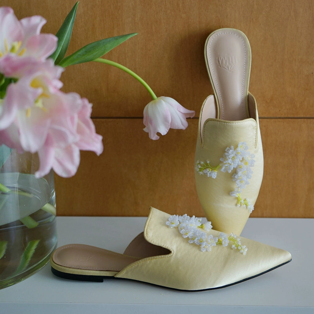 B-FEI Spring and summer beaded semi-toe slippers-MUSAS.