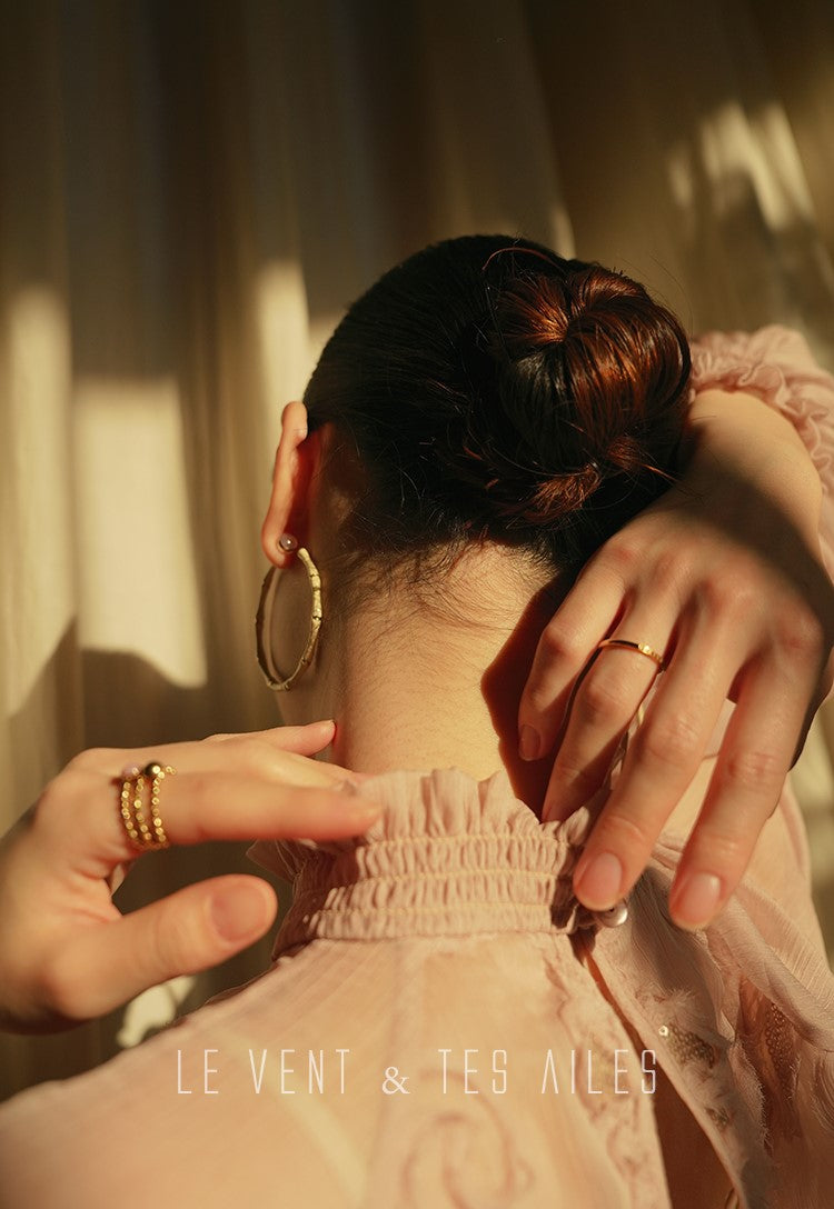 LE VENT&TES AILES Scarlet Mist Disc Sequin Tops Spring Long Sleeve Top - ANYA