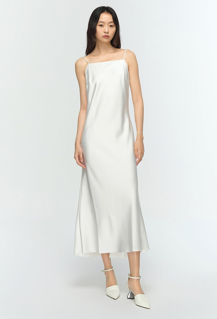 COMME MOI Lv Yan Designer Summer Women's Straight Neck Sexy Slip Dress - IVY.