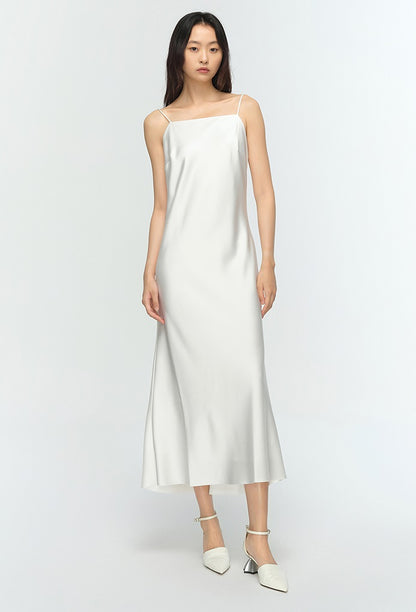 COMME MOI Lv Yan Designer Summer Women's Straight Neck Sexy Slip Dress - IVY.