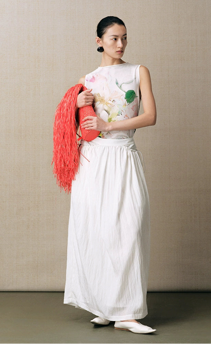 ZHUCHONGYUN round neck floral sleeveless knitted top-PEN.