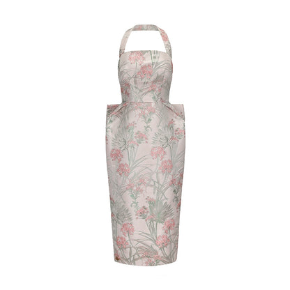 Le Palais Vintage New Chinese Pink Lady Bow Vase Dress-SIA.