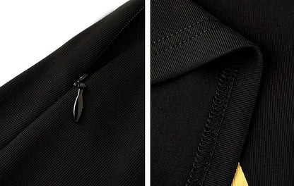 HECO Chinese Draped Summer Heavy Industry Ginkgo Biloba Print Slim Skirt - COLS.