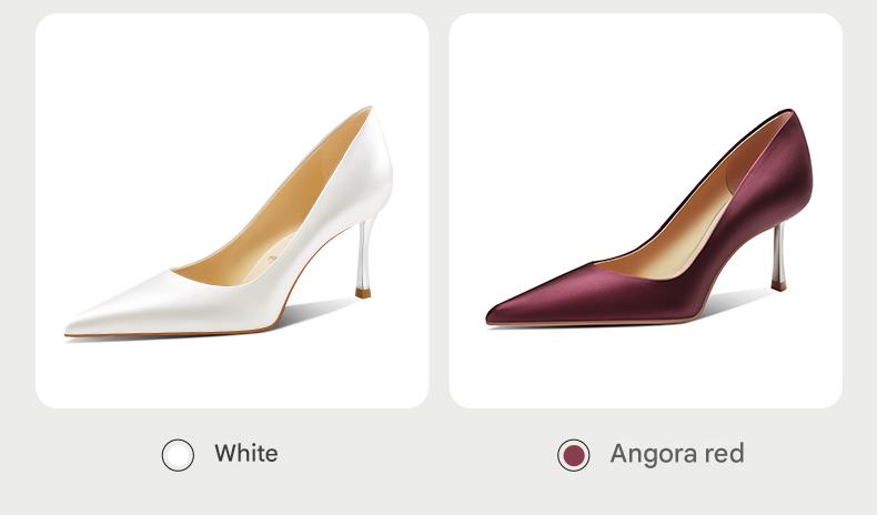 PJJUU satin pointed toe stiletto shoes - SHADOW.