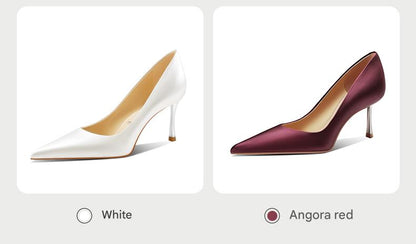 PJJUU satin pointed toe stiletto shoes - SHADOW.