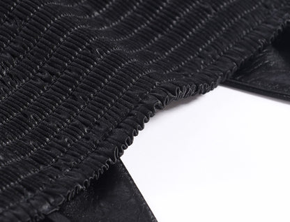 WANGXO | Chiffon Deep V Drawstring Draped Sling Top -MIRABELLE.