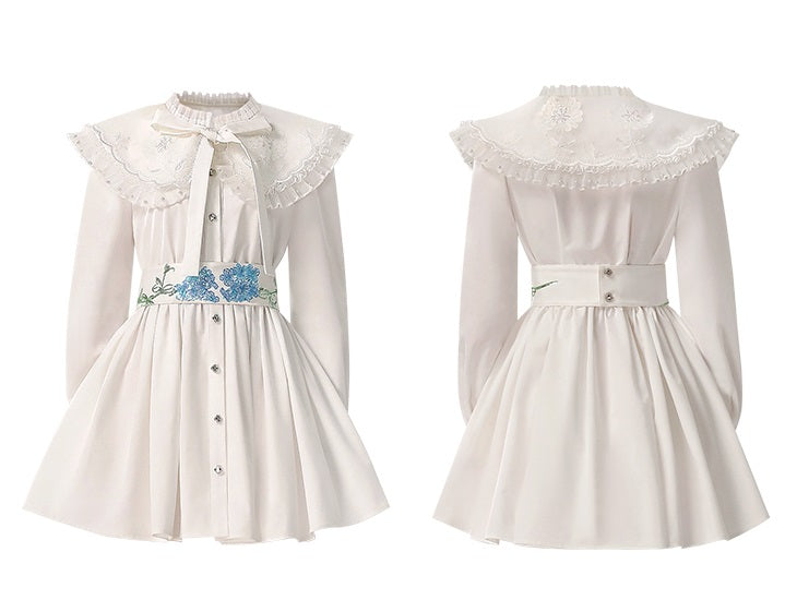 CHECOCRE Elegant Embroidered Sequins Contrast Waist Princess Dress - INVADE