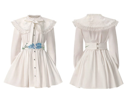 CHECOCRE Elegant Embroidered Sequins Contrast Waist Princess Dress - INVADE