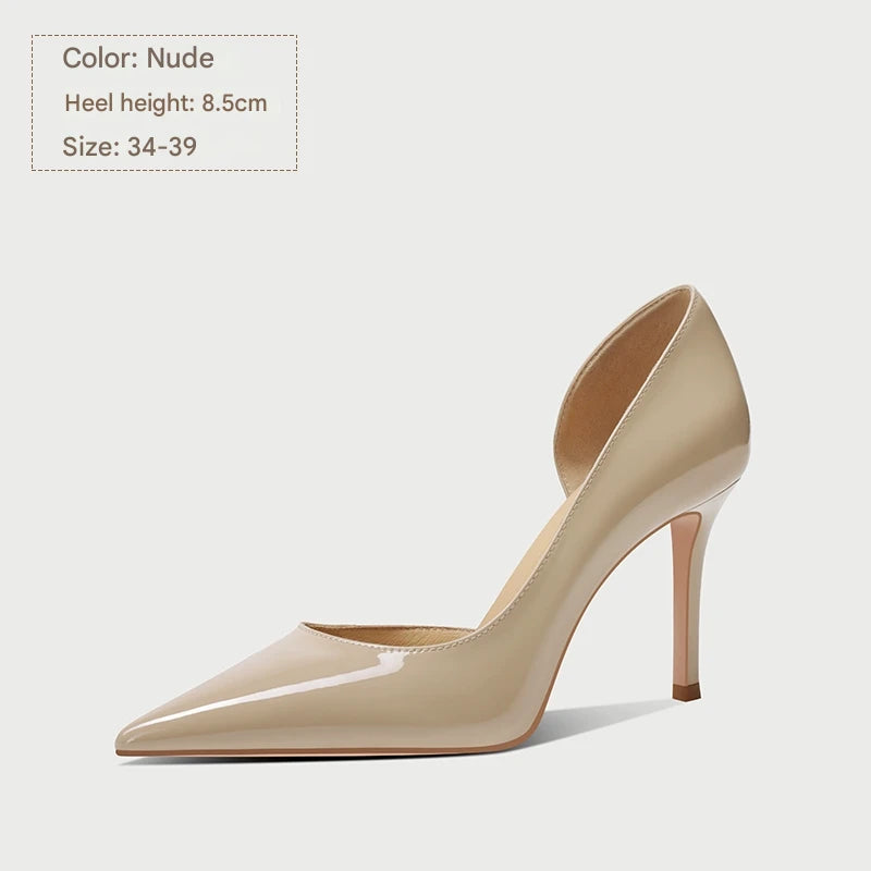 PJJUU nude pointed toe stiletto shoes - SMUG.