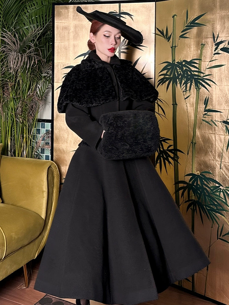 Le Palais Vintage Original  Black Winter Lamb Wool Plus Cotton -Kiara