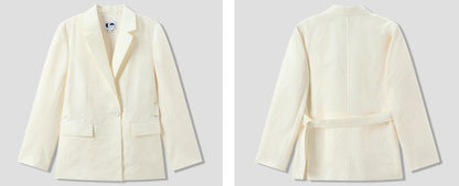 COMME MOI Lu Yan Designer's new women's high-speed commuter silk wool jacquard lapel suit - GRACIOUS.