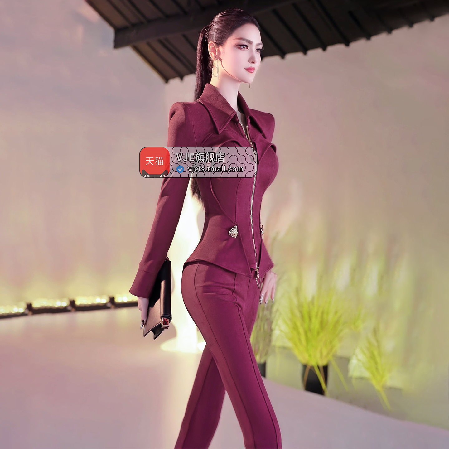VJE  top bell-bottoms two-piece set OL suit for women-ARA.