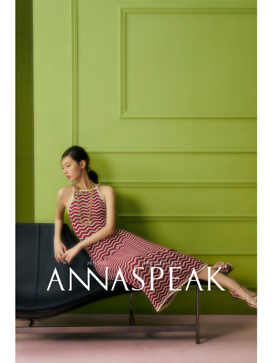 AnnaSpeak Elegant Stripes Sleeveless Slim Fit Long Suspender Dinner Dress-Neeka