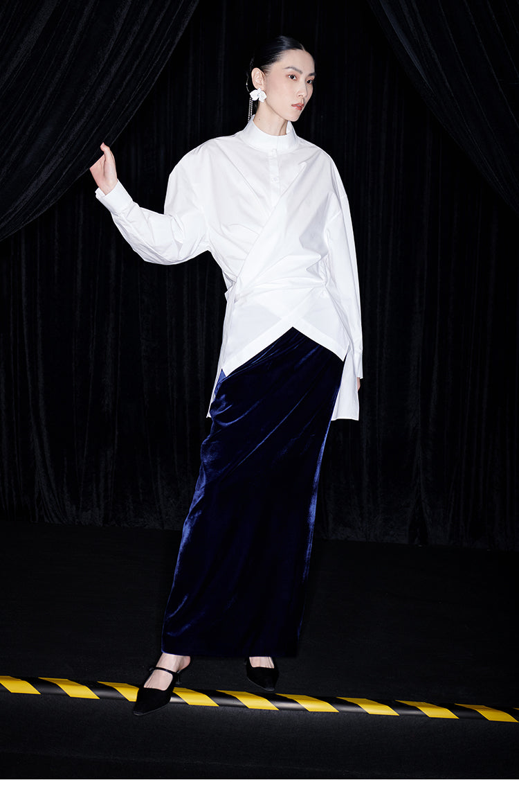 M essential Mackay designer two-wear wrap stand-up collar shirt - Veron.