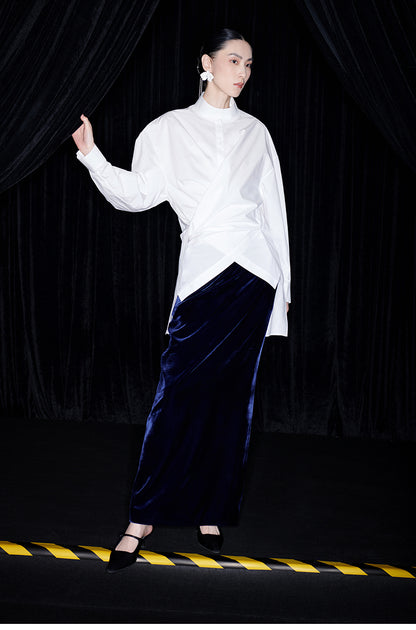 M essential Mackay designer two-wear wrap stand-up collar shirt - Veron.