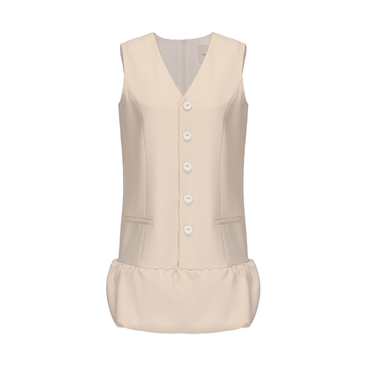ATELIER MISS LUFluffy Bud Hem Panelled Button-Down Dress - CAPTIN.
